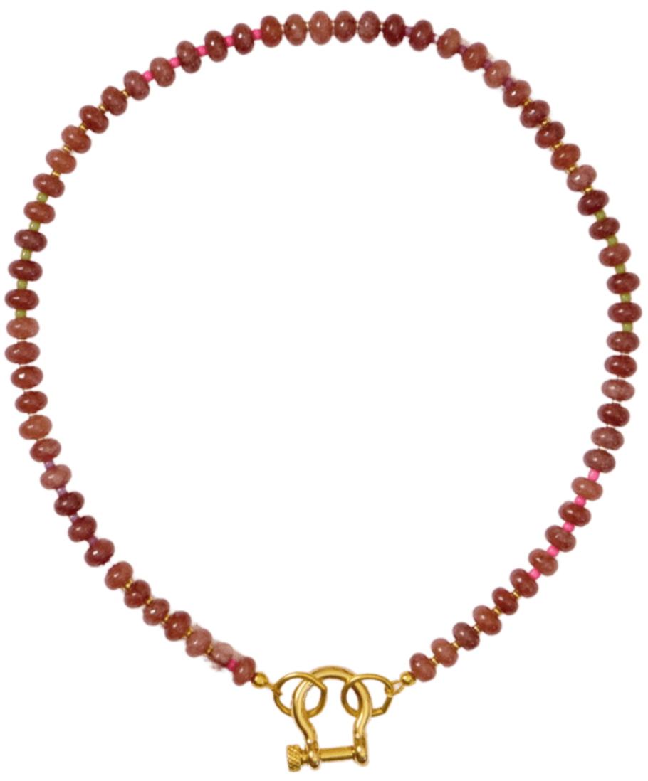 spicy dan necklace flat lay -chocolate