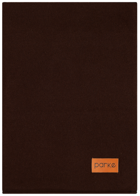 brown cashmere scarf flat lay - chocolate