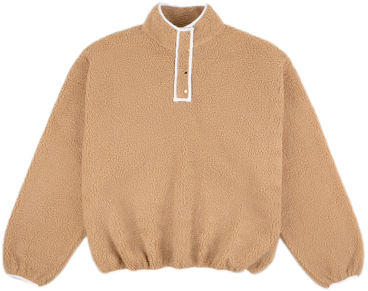 caramel fleece flat lay -caramel