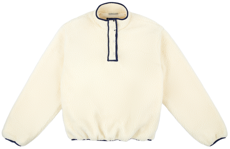 cream hooded fleece flat lay -cream