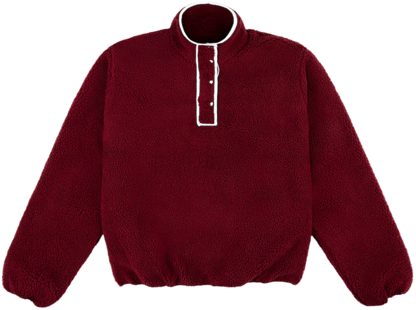 maroon pullover fleece flat lay -maroon
