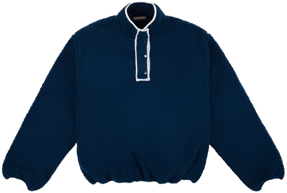 navy fleece flat lay -navy