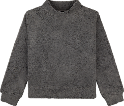 stormy fleece teddy mockneck flat lay -stormy