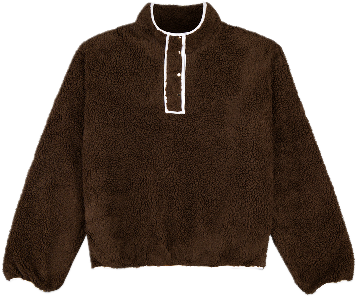 chocolate pullover fleece flat lay -chocolate