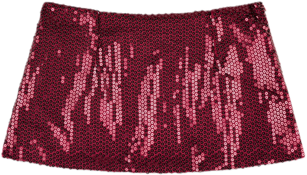 burgundy sequin mini skirt flat lay - burgundy