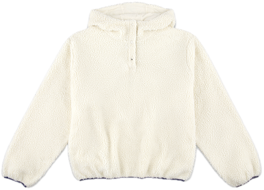 cream hooded fleece flat lay - cream