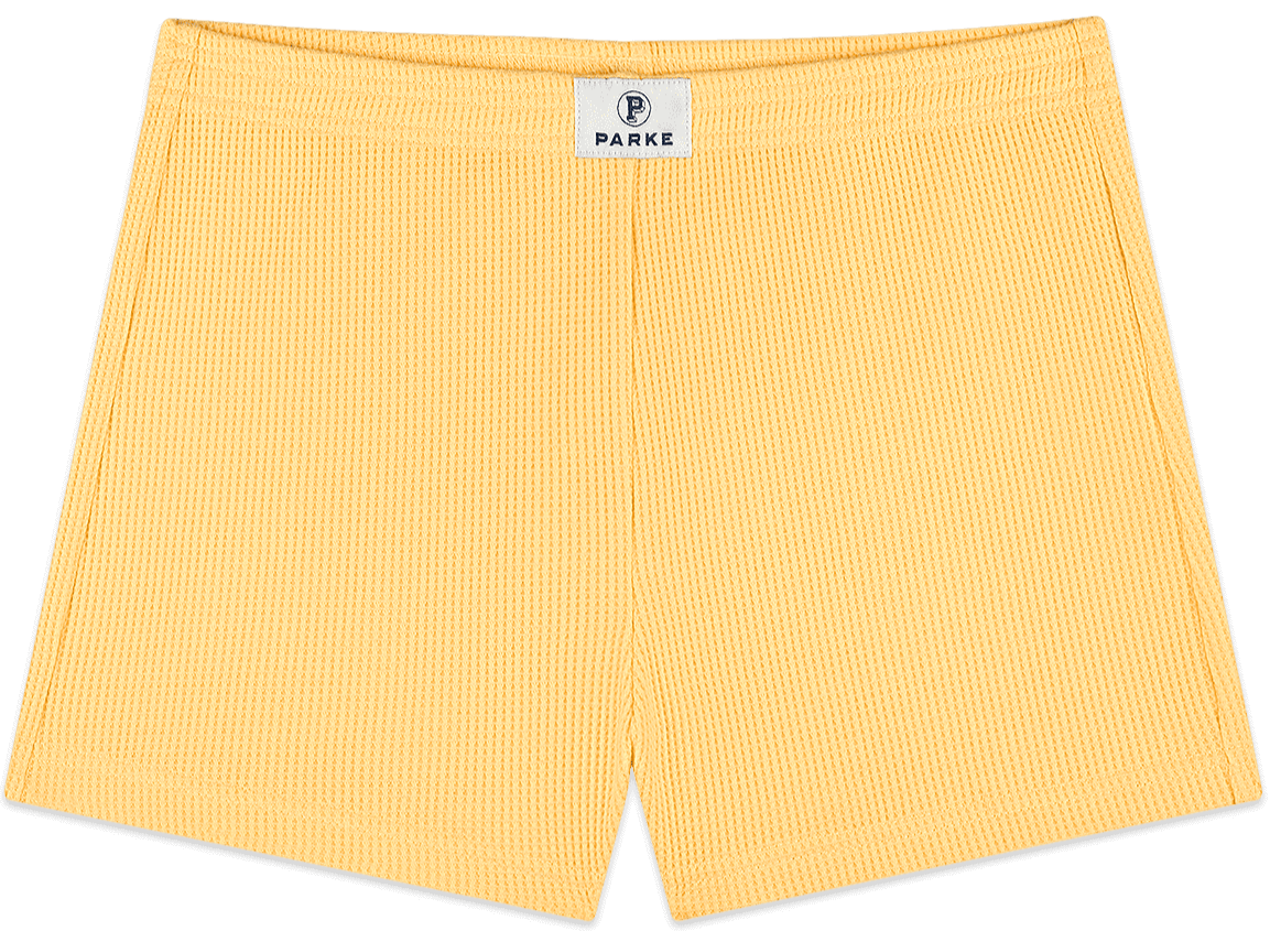 Waffle Mini Short flat lay -lemon