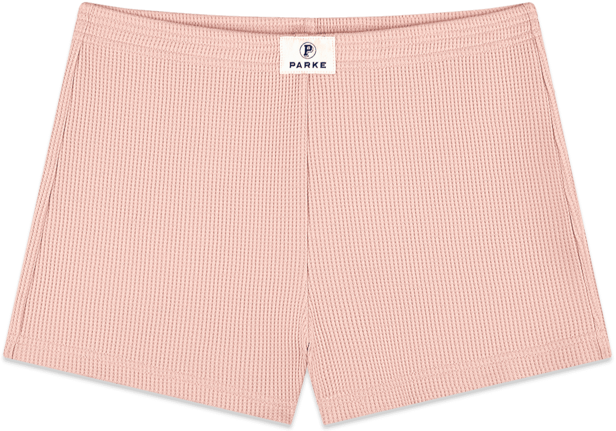 Waffle Mini Short flat lay -peach
