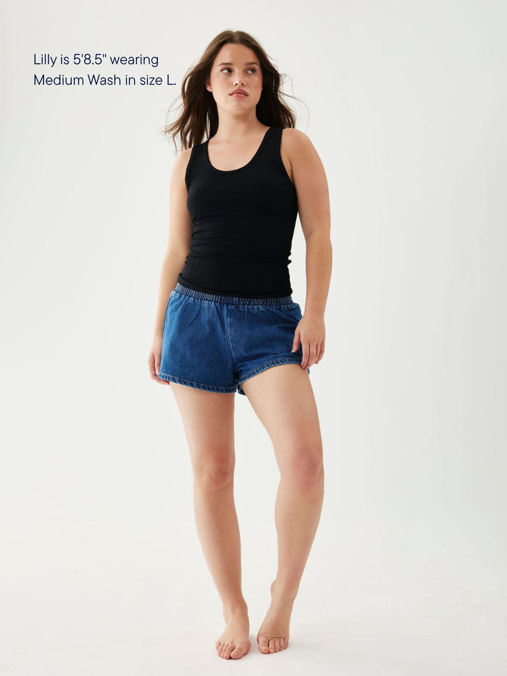 Elastic Denim Short