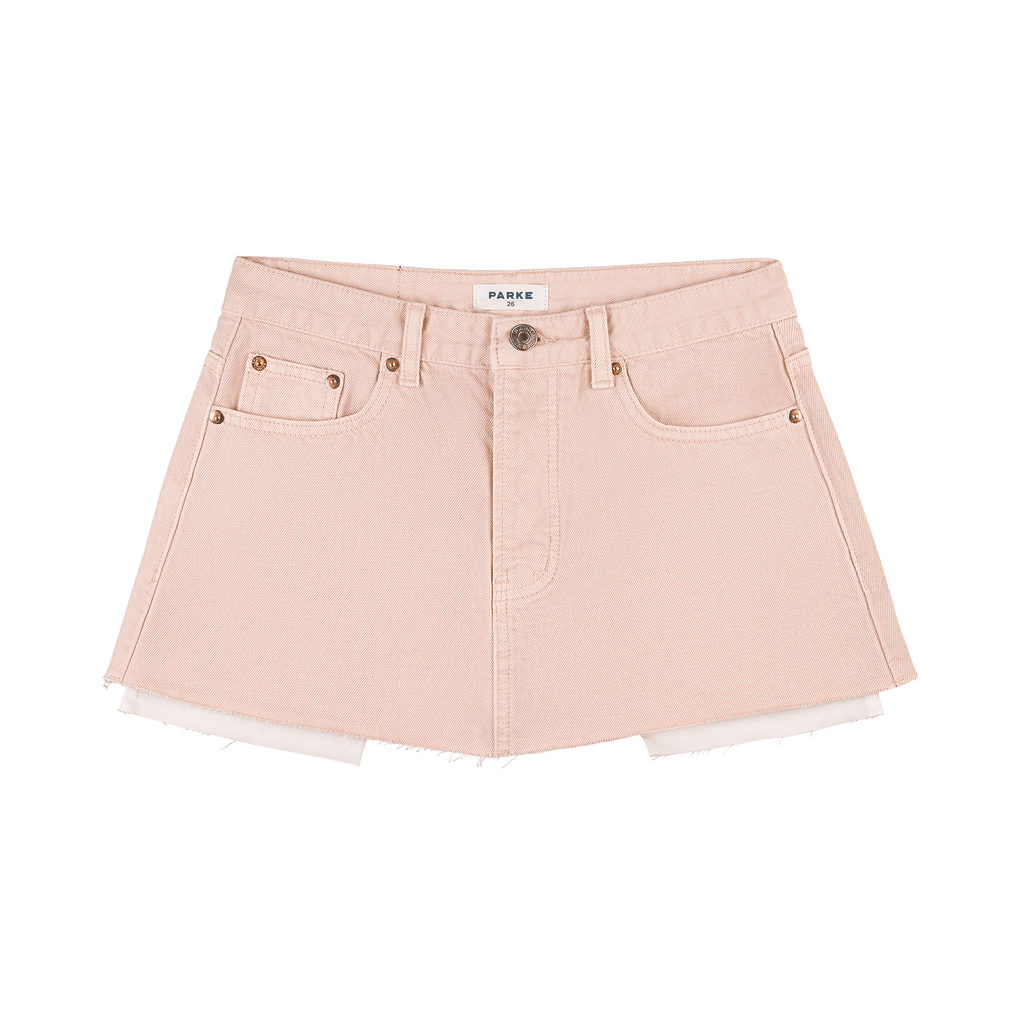 parke x scl oversized denim skirt -petal