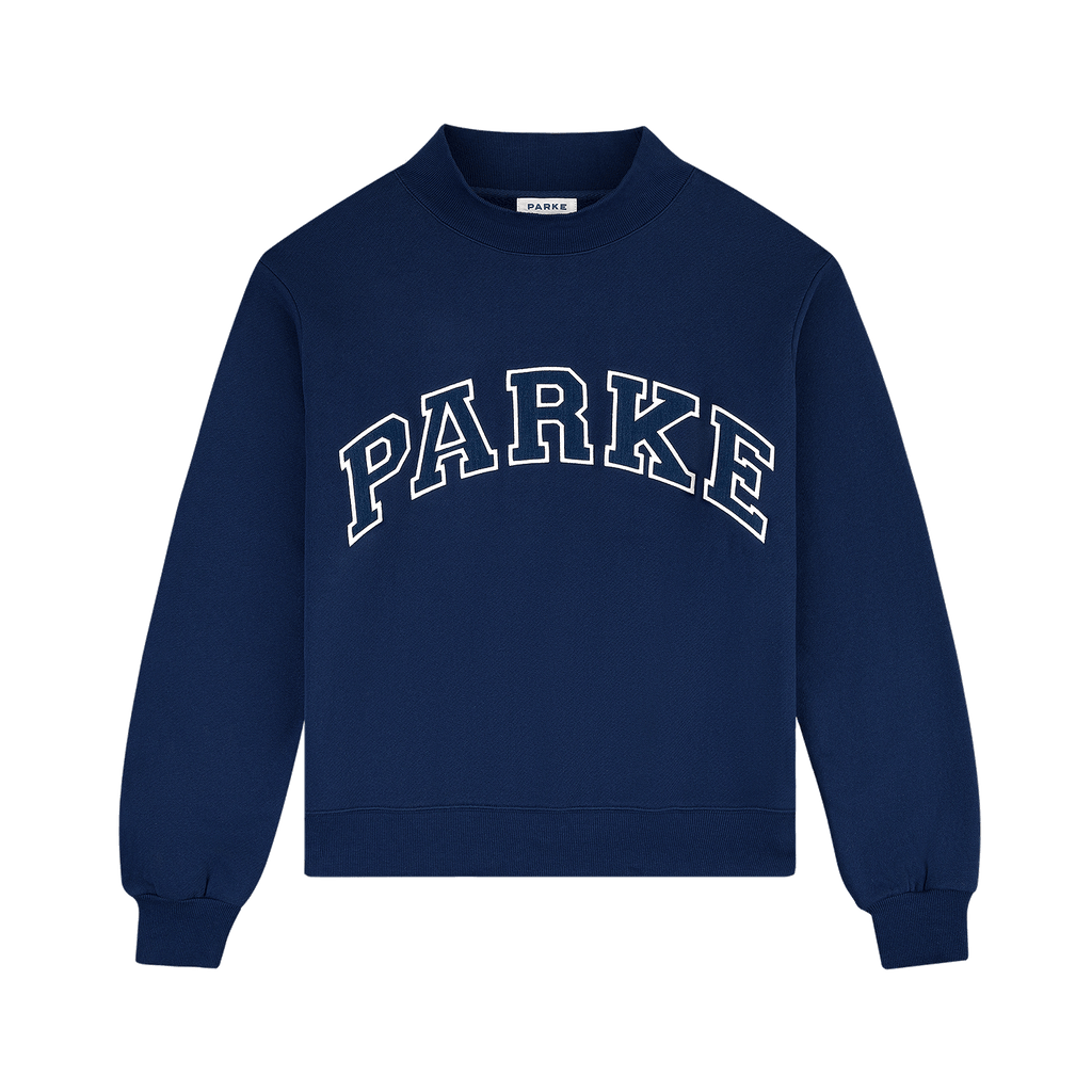 varsity mockneck flat lay -navy