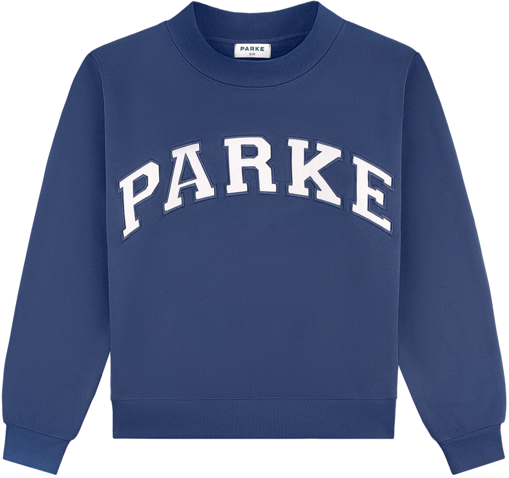 hometown varsity mockneck flat -crown blue + white