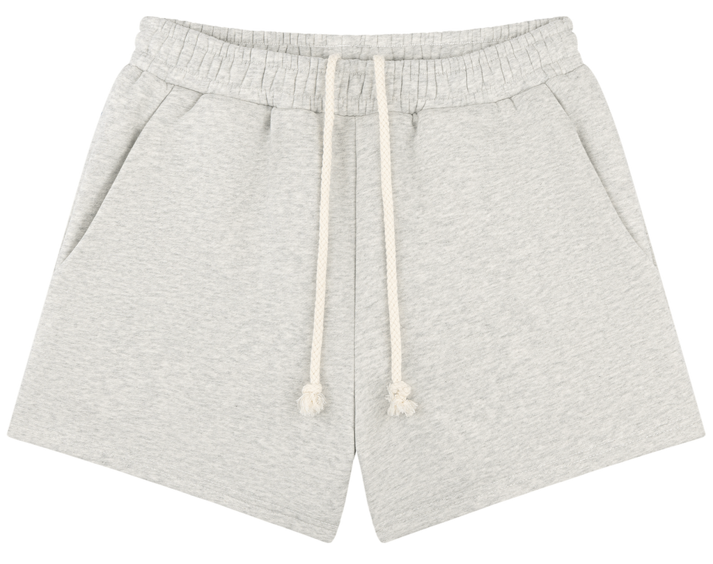 Fleece Lounge Sweatshorts flat lay-classic grey