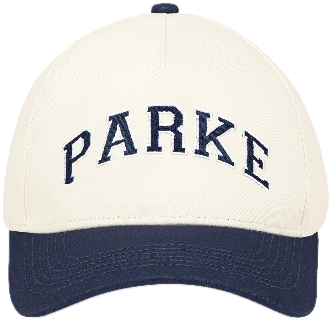 varsity hat flat lay -navy