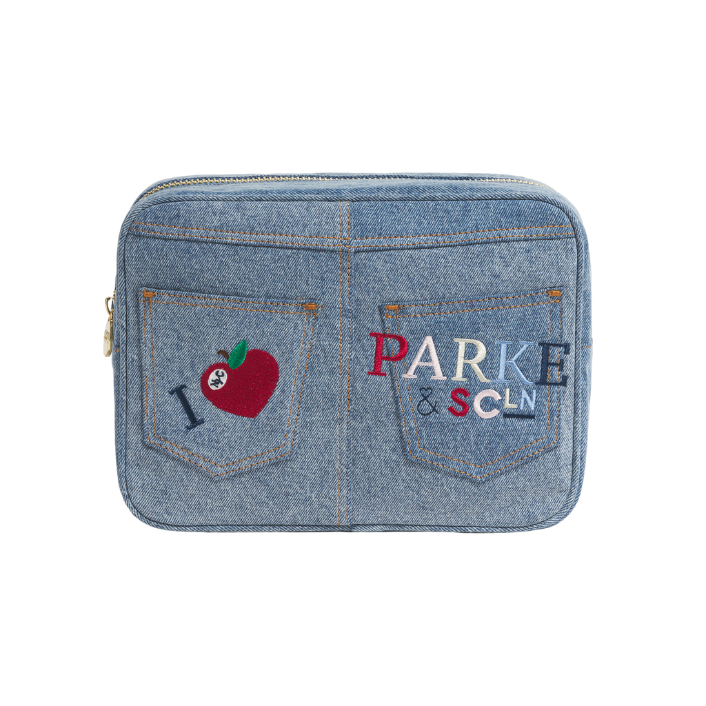 SCL x Parke Large Pouch flat lay -vintage wash