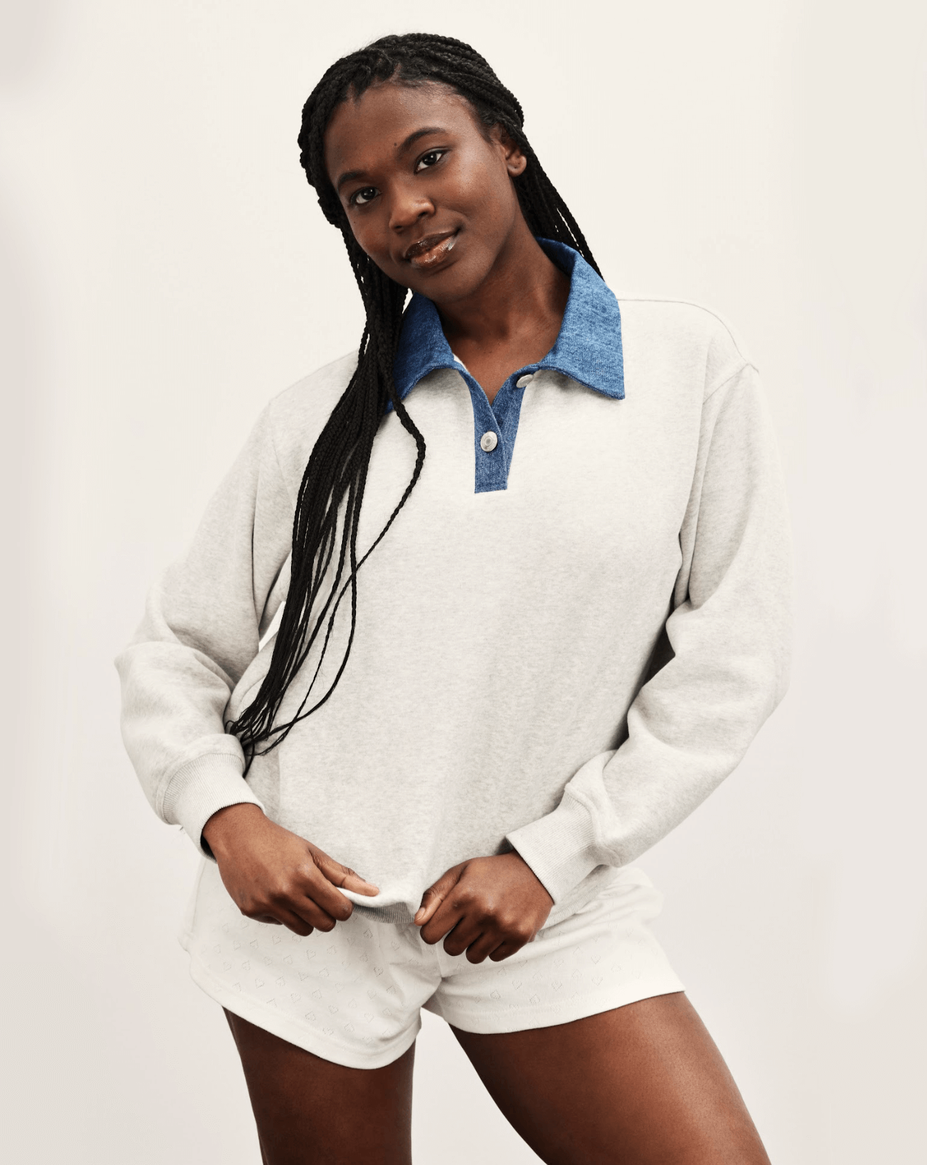 Denim Collar Sweat Rugby