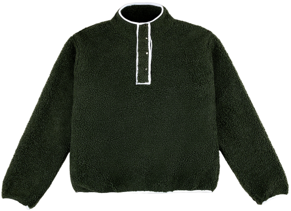hunter green hooded fleece flat lay -hunter green