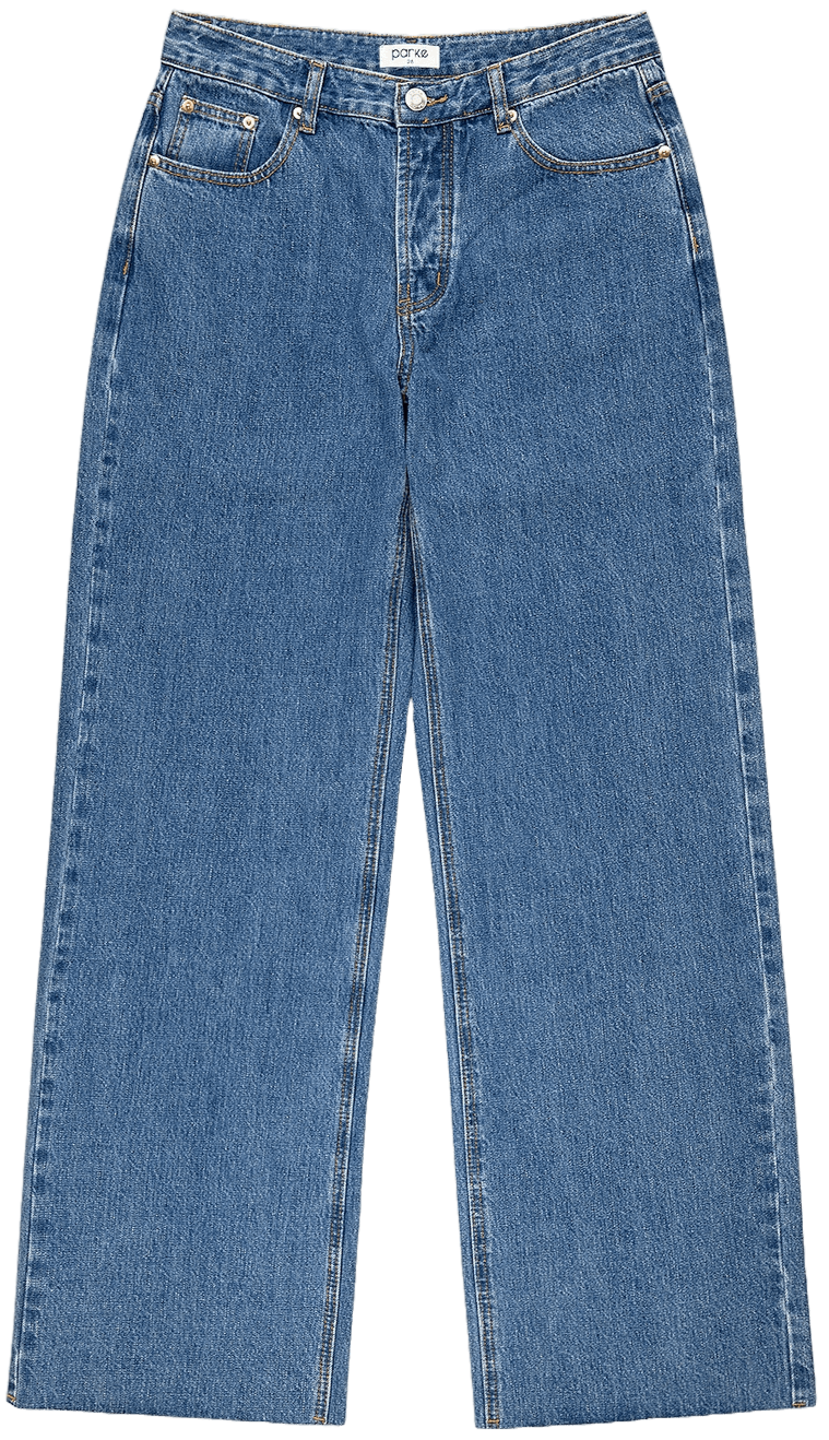 flat lay low rise baggy jean - med wash