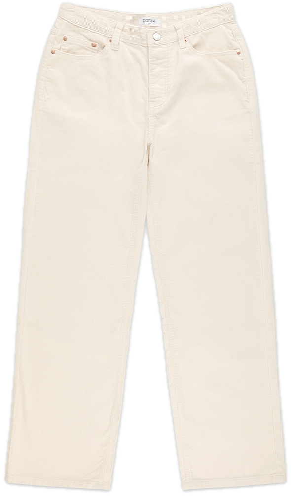 cream corduroy classic straight pant - cream