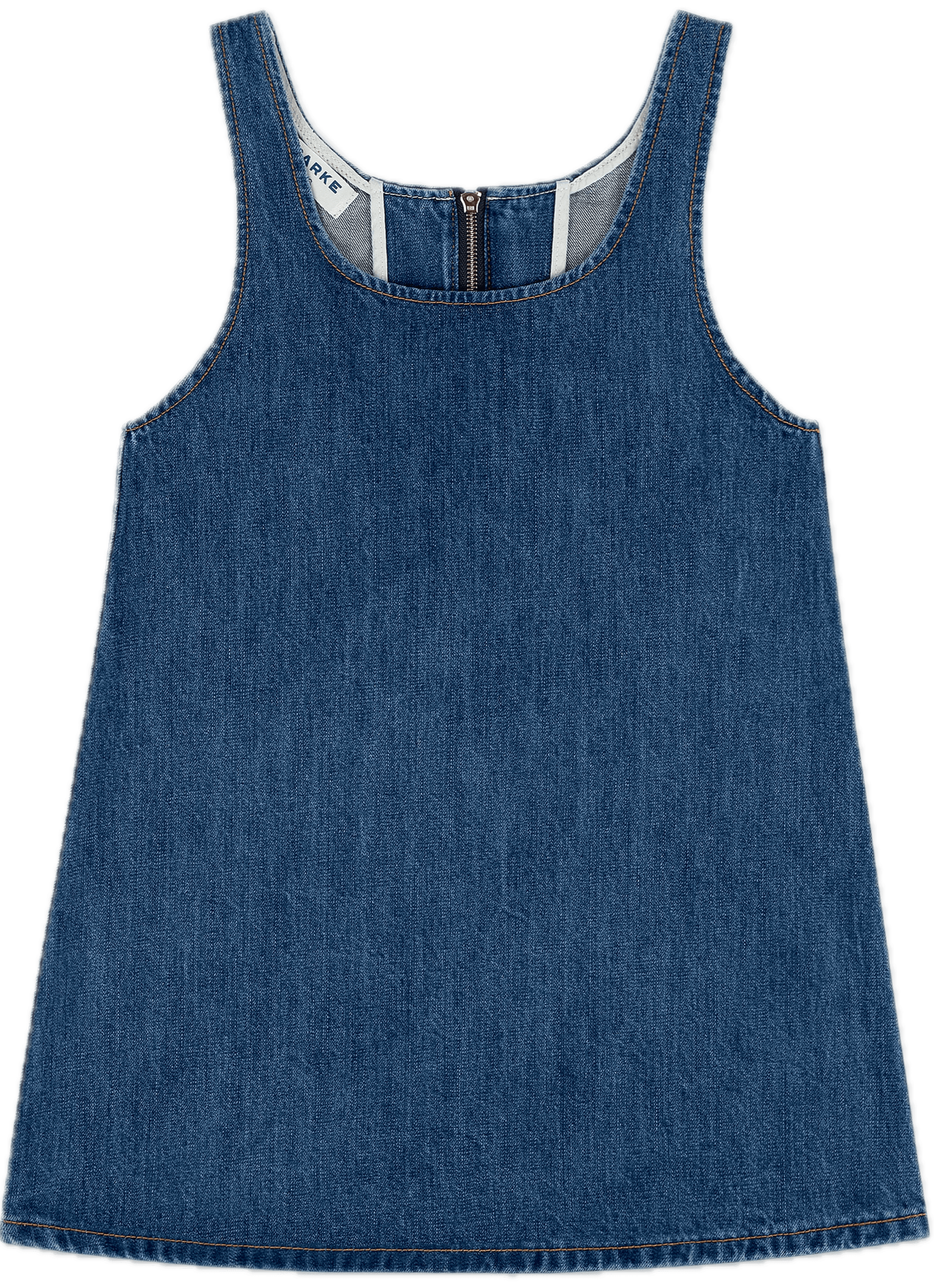 denim mini dress flat lay -medium wash