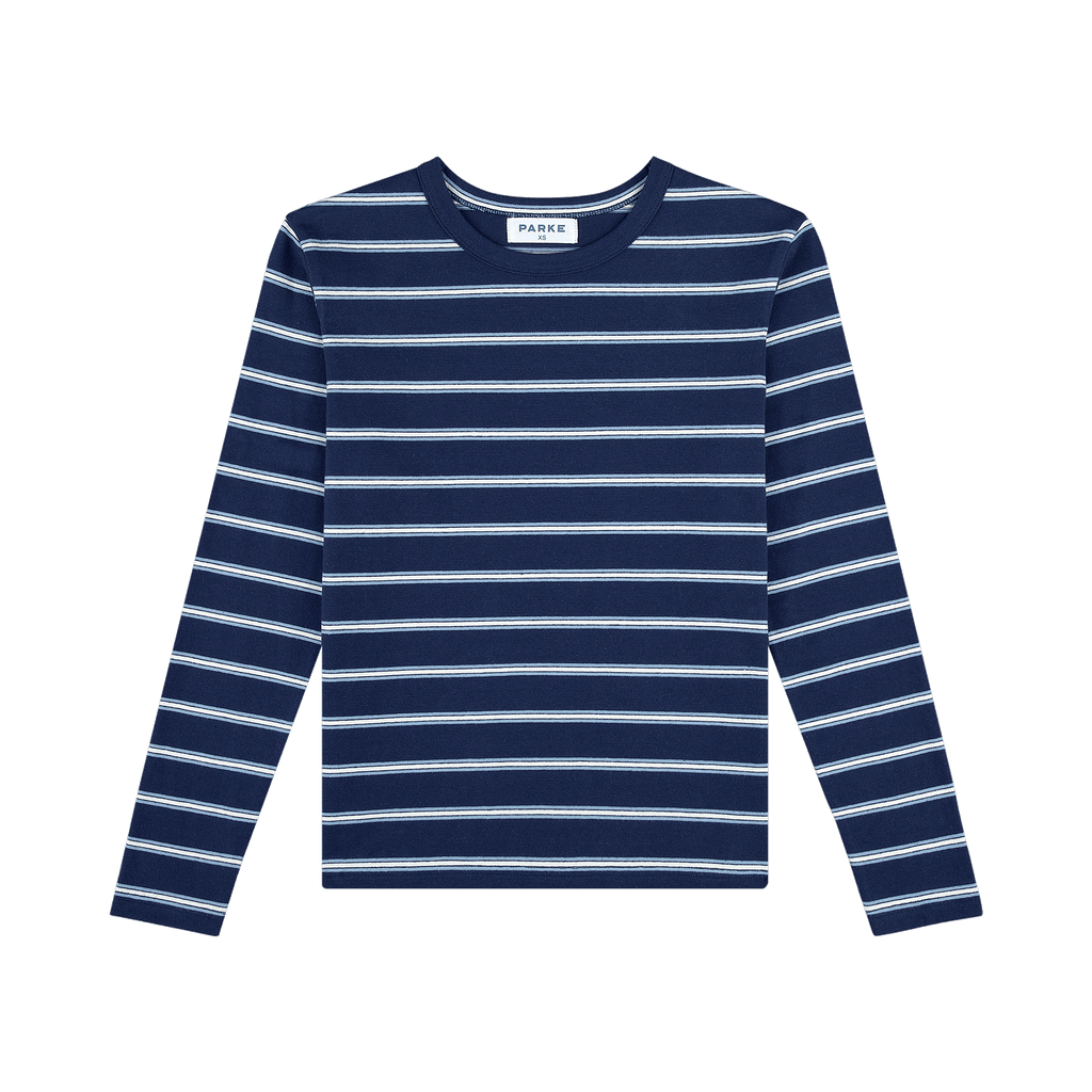 Maggie & Emma Long Sleeve Striped Tee -maggie stripe