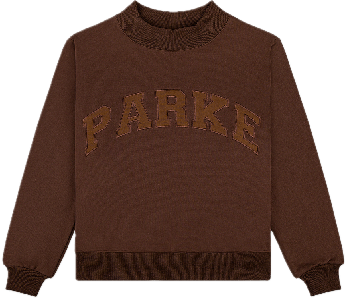 chocolate monochrome varsity mockneck flat lay -chocolate