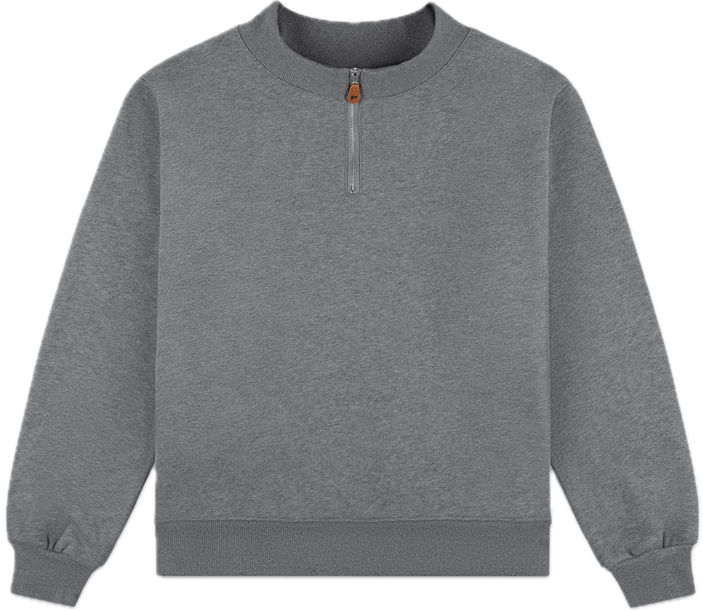 hlaf zip mockneck flat lay -stormy