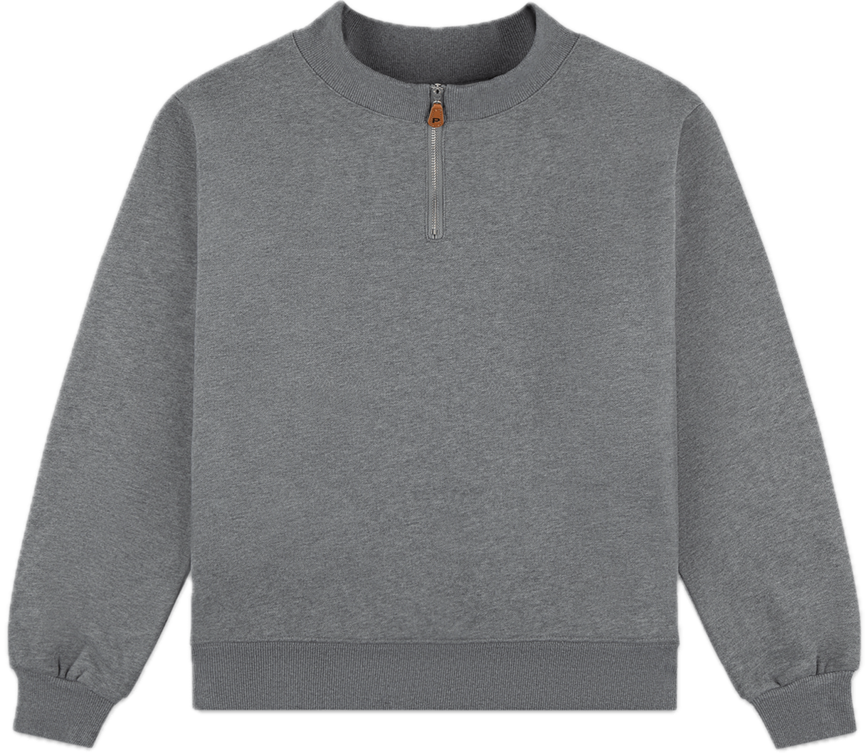 hlaf zip mockneck flat lay -stormy