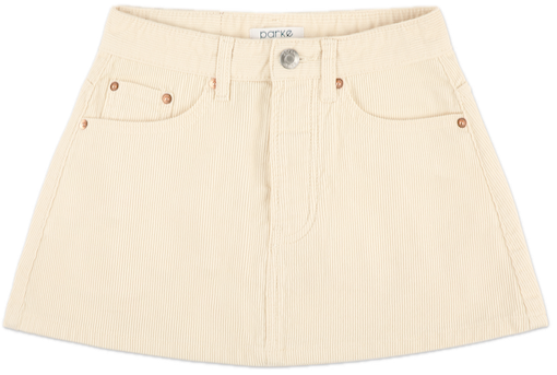 cream cord mini skirt flat lay - cream