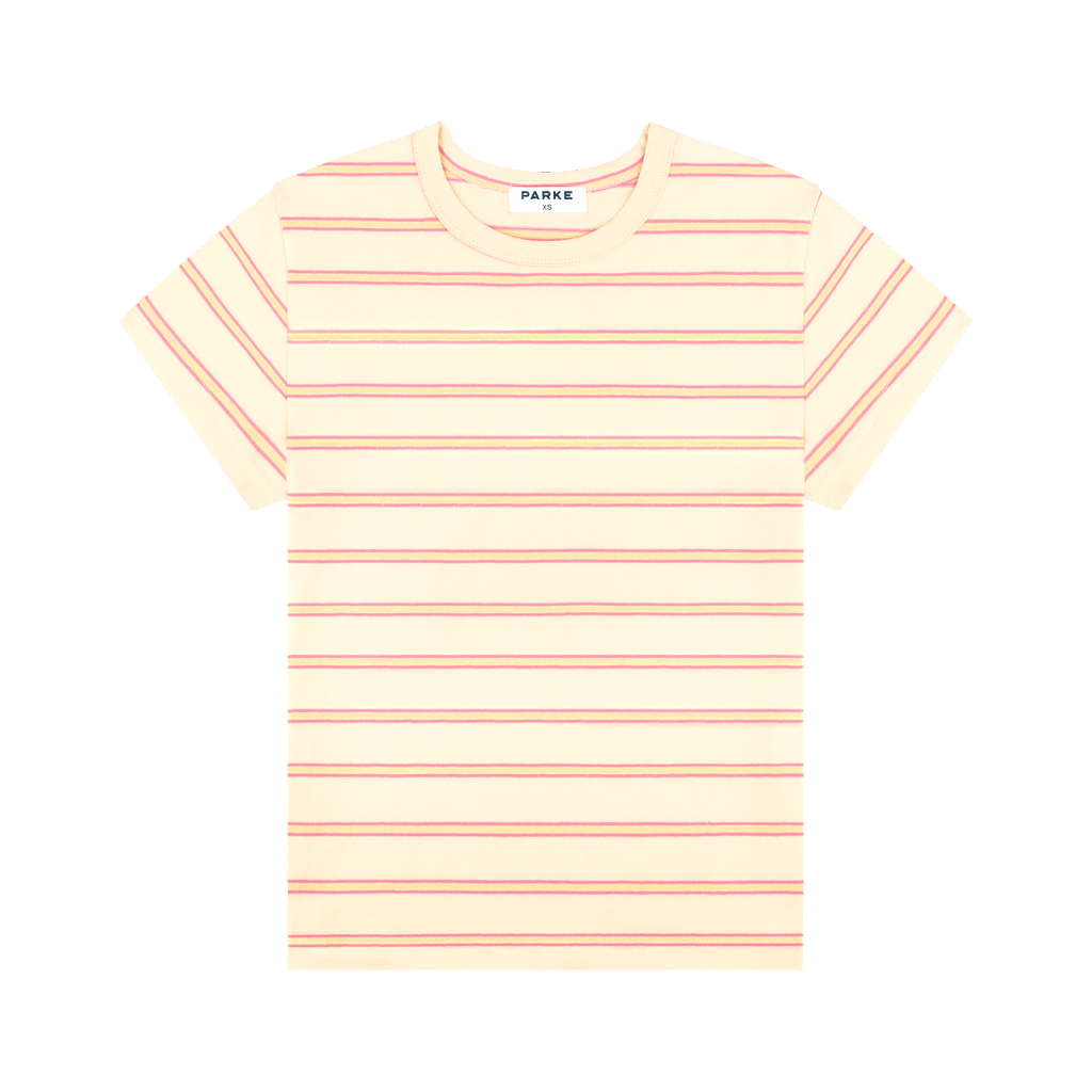 flat lay striped tee -cream stripe