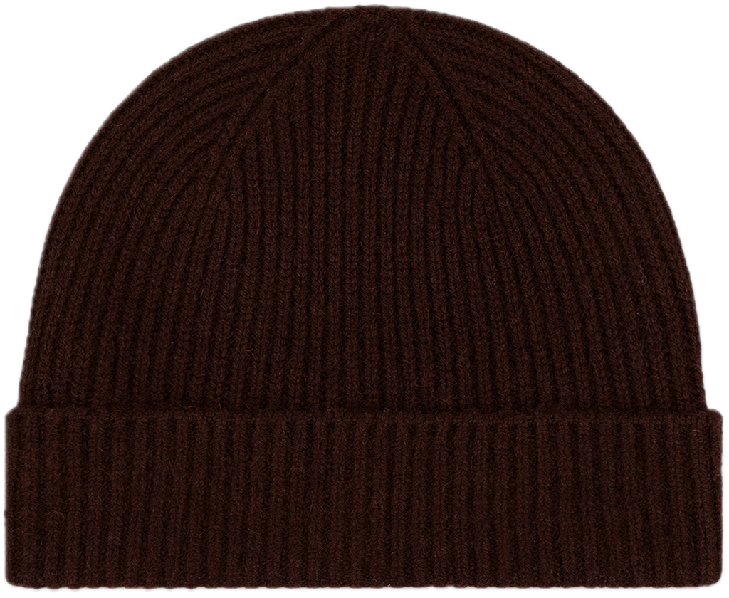 chocolate cashmere hat flat lay - chocolate