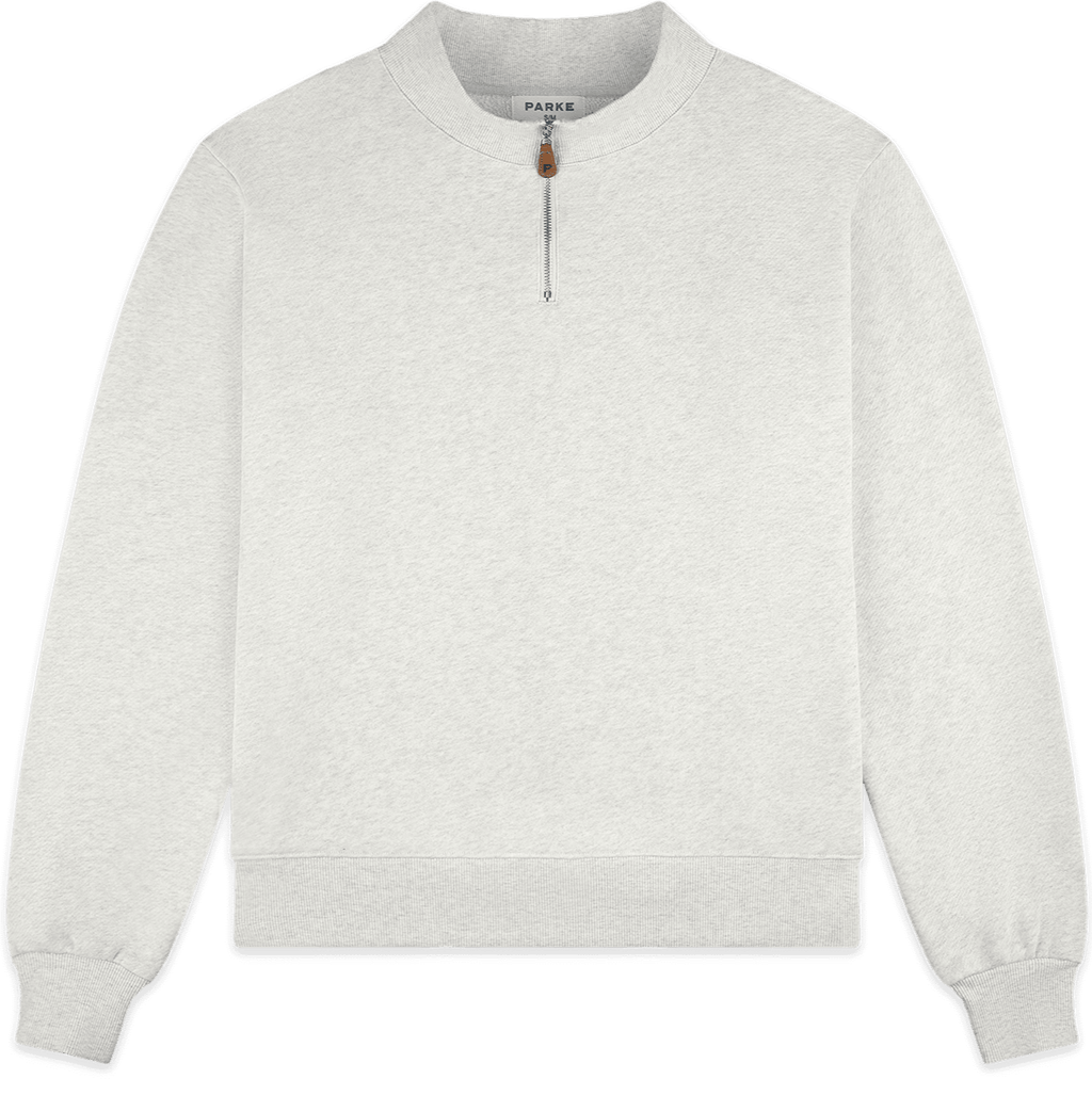 quarter zip mockneck -heather grey