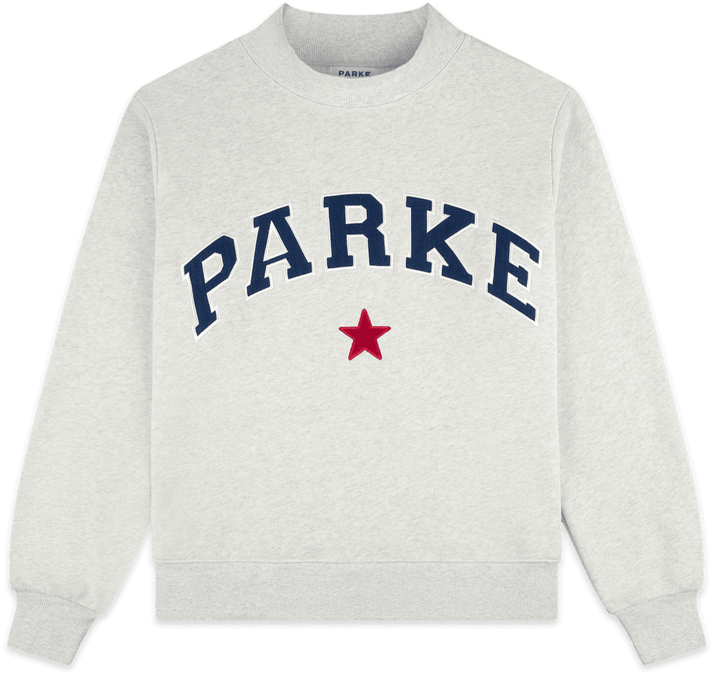 coastal star varsity mockneck flat lay -heather grey