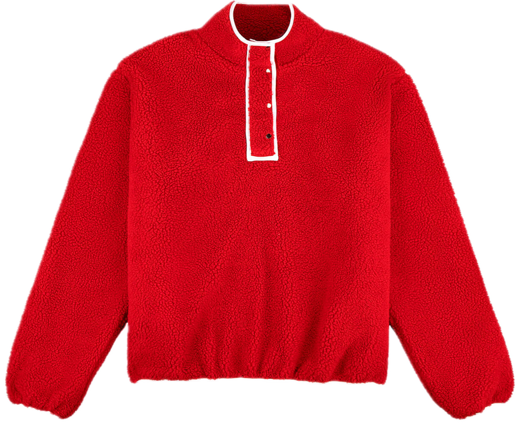 ruby pullover fleece flat lay - ruby