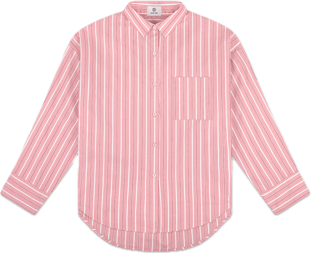 dark pink stripe boyfriend button down -dark pink stripe