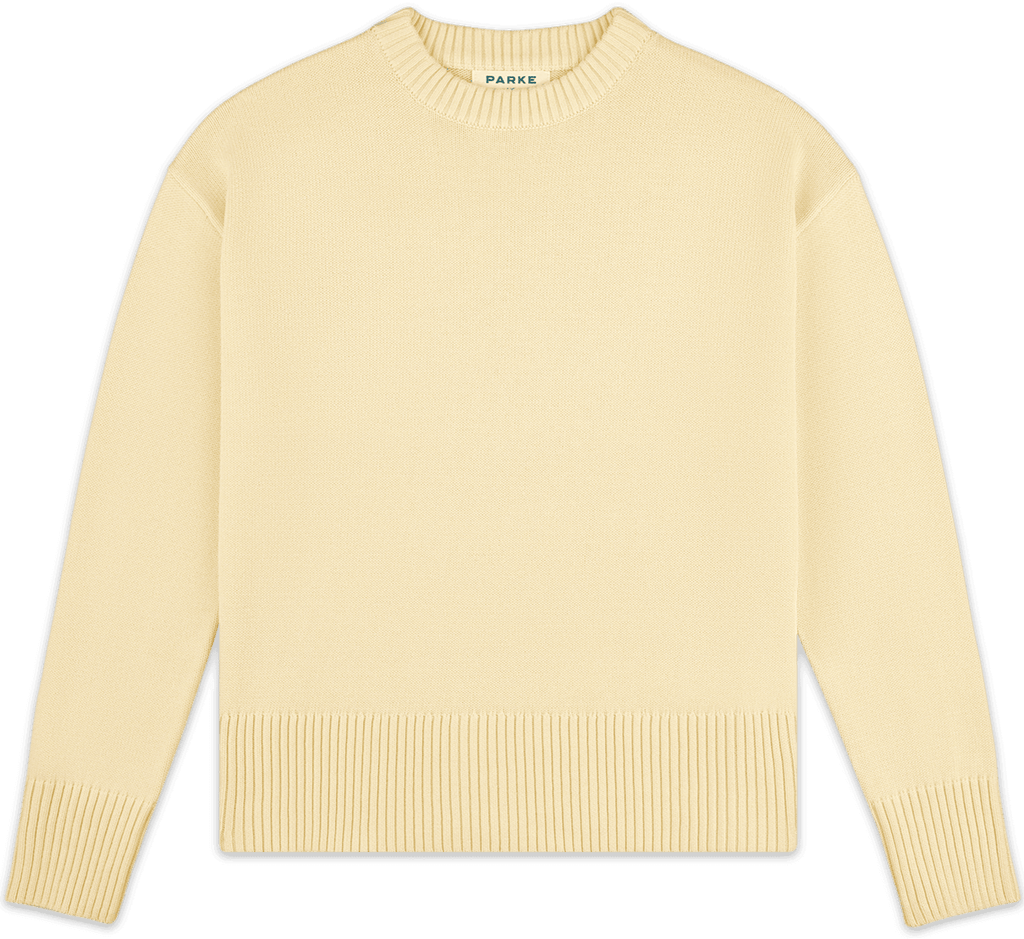 cotton crew sweater -yellow