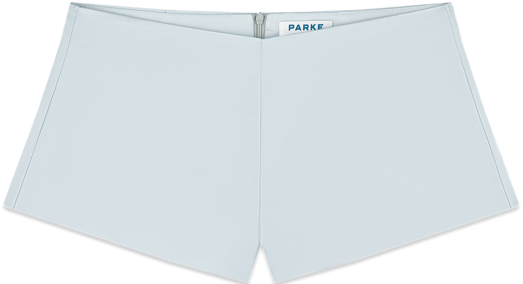 Satin shorts flat lay -something blue