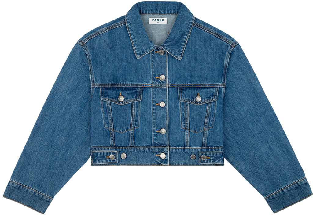 adjustable denim jacket -medium wash