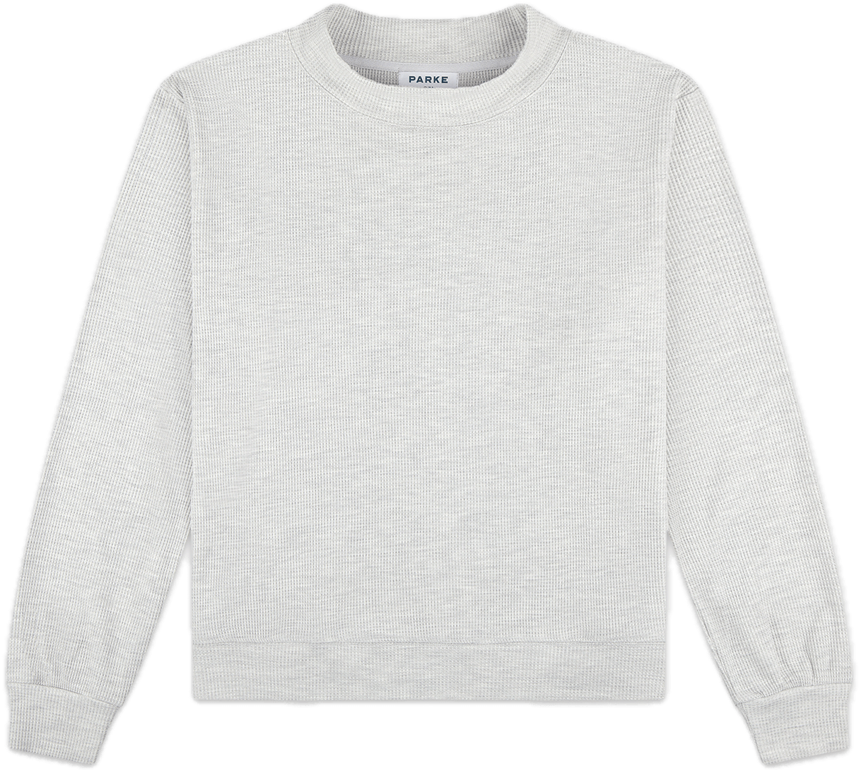 heather grey waffle mockneck flat lay -heather grey