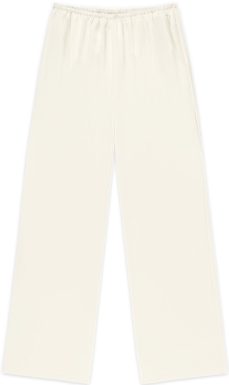 satin pants flat lay -cream