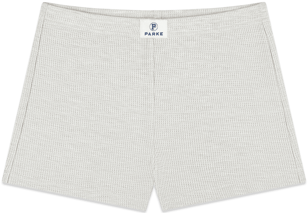 Waffle Mini Short flat lay -heather grey